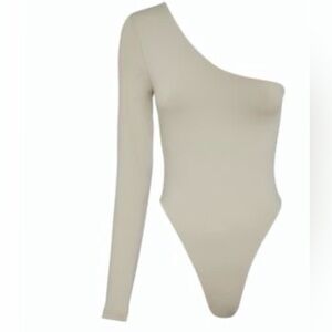 One-Shoulder Myra Swim Beige Bodysuit